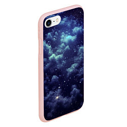Чехол iPhone 7/8 матовый Звездная ночь - нейросеть, цвет: 3D-светло-розовый — фото 2