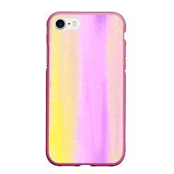Чехол iPhone 7/8 матовый Акварельный градиент желто- розовый, цвет: 3D-малиновый