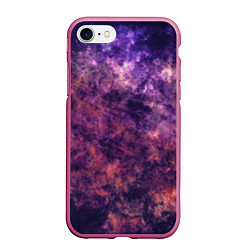 Чехол iPhone 7/8 матовый Текстура - Purple galaxy, цвет: 3D-малиновый