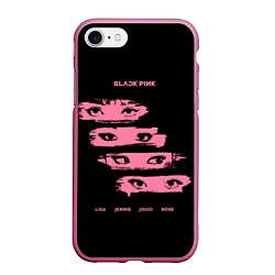 Чехол iPhone 7/8 матовый Blackpink Eyes, цвет: 3D-малиновый