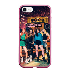 Чехол iPhone 7/8 матовый Blackpink girls poster, цвет: 3D-малиновый