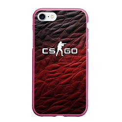 Чехол iPhone 7/8 матовый CS GO dark red, цвет: 3D-малиновый