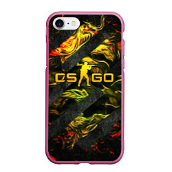 Чехол iPhone 7/8 матовый CSGO fire and green