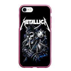 Чехол iPhone 7/8 матовый Metallica - warrior, цвет: 3D-малиновый