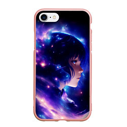 Чехол iPhone 7/8 матовый Космическая женщина, цвет: 3D-светло-розовый