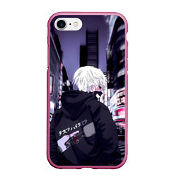 Чехол iPhone 7/8 матовый Kaneki Ken, цвет: 3D-малиновый