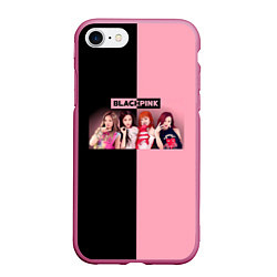 Чехол iPhone 7/8 матовый Черно-розовый градиент Black Pink