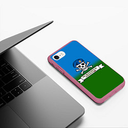 Чехол iPhone 7/8 матовый Где начинается ВДВ, цвет: 3D-малиновый — фото 2