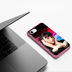 Чехол iPhone 7/8 матовый Lisa Blackpink music kpop, цвет: 3D-малиновый — фото 2