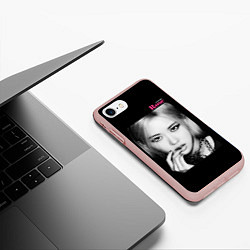 Чехол iPhone 7/8 матовый Blackpink Rose Gold Chain, цвет: 3D-светло-розовый — фото 2