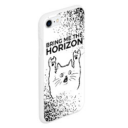 Чехол iPhone 7/8 матовый Bring Me the Horizon рок кот на светлом фоне, цвет: 3D-белый — фото 2