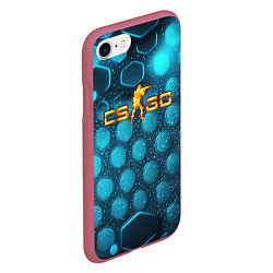 Чехол iPhone 7/8 матовый CS GO blue neon, цвет: 3D-малиновый — фото 2