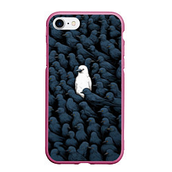 Чехол iPhone 7/8 матовый White crow, цвет: 3D-малиновый