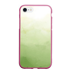 Чехол iPhone 7/8 матовый Абстрактный лаймовый акварельный фон, цвет: 3D-малиновый