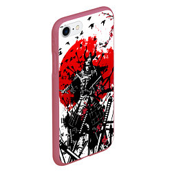 Чехол iPhone 7/8 матовый Bushido warrior, цвет: 3D-малиновый — фото 2