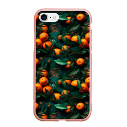 Чехол iPhone 7/8 матовый Яркие апельсины, цвет: 3D-светло-розовый