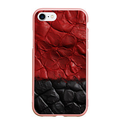 Чехол iPhone 7/8 матовый Черная красная текстура, цвет: 3D-светло-розовый