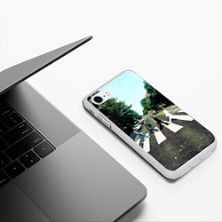 Чехол iPhone 7/8 матовый The Beatles альбом Abbey Road, цвет: 3D-белый — фото 2