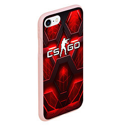 Чехол iPhone 7/8 матовый CS GO red space abstract, цвет: 3D-светло-розовый — фото 2