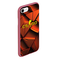 Чехол iPhone 7/8 матовый CSGO orange logo, цвет: 3D-малиновый — фото 2