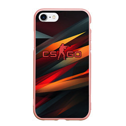 Чехол iPhone 7/8 матовый CS GO abstract logo, цвет: 3D-светло-розовый