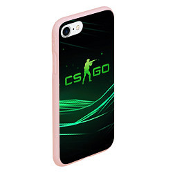 Чехол iPhone 7/8 матовый CS GO green logo, цвет: 3D-светло-розовый — фото 2