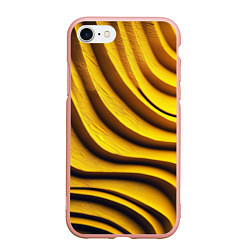 Чехол iPhone 7/8 матовый Желтые абстрактные полосы, цвет: 3D-светло-розовый