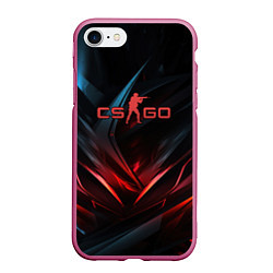 Чехол iPhone 7/8 матовый CS GO dark red black