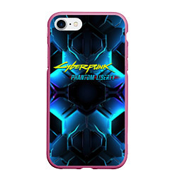 Чехол iPhone 7/8 матовый Cyberpunk 2077 neon texture, цвет: 3D-малиновый