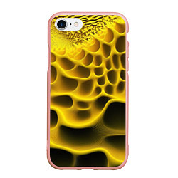 Чехол iPhone 7/8 матовый Yellow background, цвет: 3D-светло-розовый