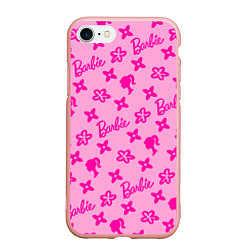 Чехол iPhone 7/8 матовый Барби паттерн розовый