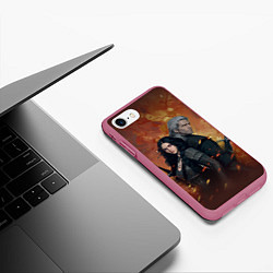 Чехол iPhone 7/8 матовый Ведьмак - Йеннифэр, цвет: 3D-малиновый — фото 2
