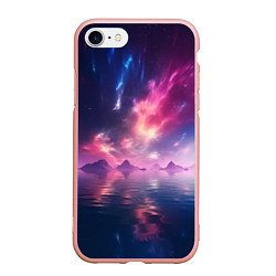 Чехол iPhone 7/8 матовый Space and islands, цвет: 3D-светло-розовый