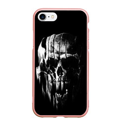 Чехол iPhone 7/8 матовый Brutal skull, цвет: 3D-светло-розовый