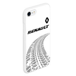 Чехол iPhone 7/8 матовый Renault speed на светлом фоне со следами шин: симв, цвет: 3D-белый — фото 2