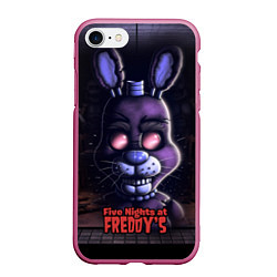Чехол iPhone 7/8 матовый Five Nights at Freddys Bonnie, цвет: 3D-малиновый