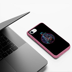 Чехол iPhone 7/8 матовый Киберпанк Танджиро, цвет: 3D-малиновый — фото 2
