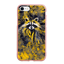 Чехол iPhone 7/8 матовый Абстрактный желтый енот в стиле арт