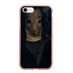 Чехол iPhone 7/8 матовый Пила 10 маска свиньи, цвет: 3D-светло-розовый