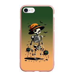 Чехол iPhone 7/8 матовый Funny skeleton - halloween - neural network