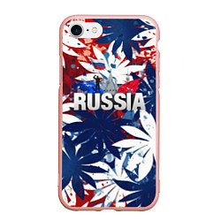 Чехол iPhone 7/8 матовый Russia лепестки