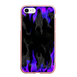 Чехол iPhone 7/8 матовый Неоновый огонь и дым, цвет: 3D-светло-розовый