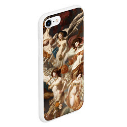 Чехол iPhone 7/8 матовый Дамы и цветы классицизм, цвет: 3D-белый — фото 2