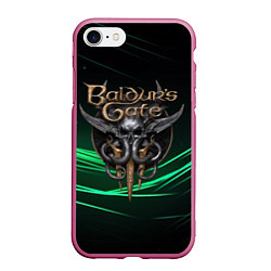 Чехол iPhone 7/8 матовый Baldurs Gate 3 dark green, цвет: 3D-малиновый