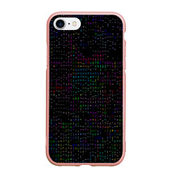 Чехол iPhone 7/8 матовый Черный текстовой паттерн, цвет: 3D-светло-розовый