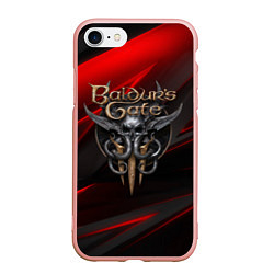 Чехол iPhone 7/8 матовый Baldurs Gate 3 logo geometry