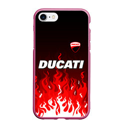 Чехол iPhone 7/8 матовый Ducati- красное пламя