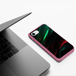Чехол iPhone 7/8 матовый Dark red and green, цвет: 3D-малиновый — фото 2