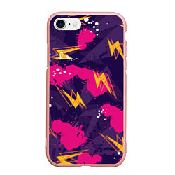 Чехол iPhone 7/8 матовый Абстрактные узоры паттерн, цвет: 3D-светло-розовый
