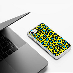 Чехол iPhone 7/8 матовый Кислотный леопард паттерн, цвет: 3D-белый — фото 2